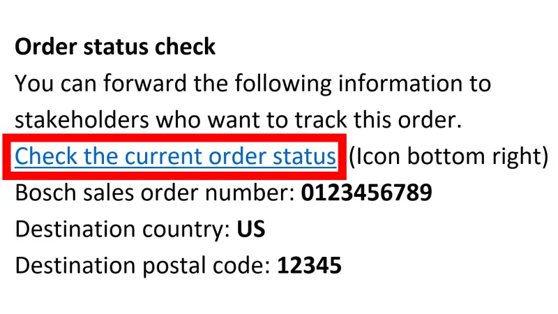 Order status tracking Bosch Security and Safety Systems I South East Europe