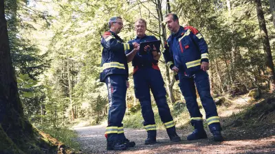 Bosch team stands for planning in the forest