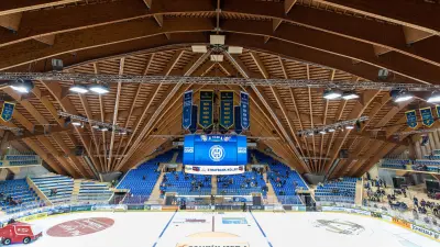 Interior view of the ice sports stadium Davos, Switzerland