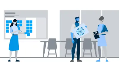 Illustration Menschen im Büro, Bosch