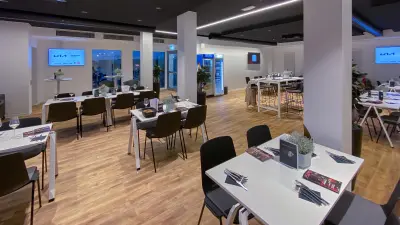 Innansicht der Kia Metropol Arena Nürnberg, Restaurant 