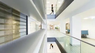 Interior view of the floors and levels in the Robert Bosch Hospital