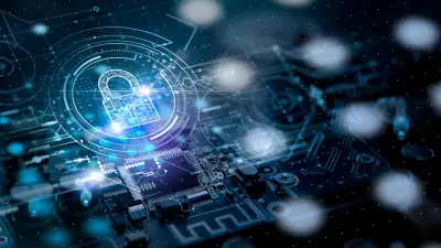 luminous illustration with a visualized security lock