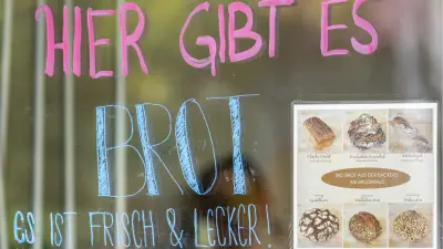 Sign with bread advertising