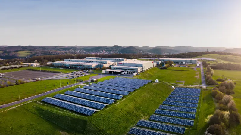 Top-View des Fertigungsstandorts der Robert Bosch Fahrzeugelektrik Eisenach