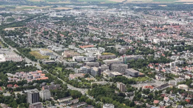 Universität Paderborn von oben mit Gebäudeautomation von Bosch