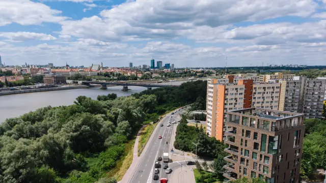 Port Praski położony nad Wisłą w Warszawie