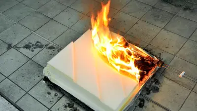 Igniting a plastic plate as part of a test fire