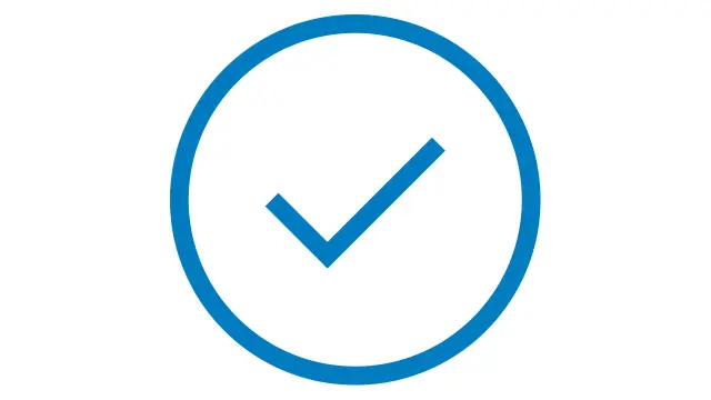 Ícone de confiabilidade mostrando uma marca de seleção com uma caixa