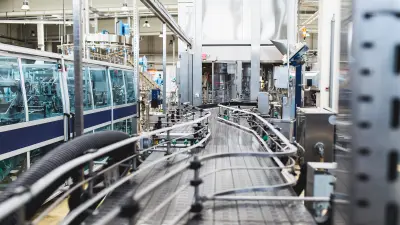 Production line in industrial facility