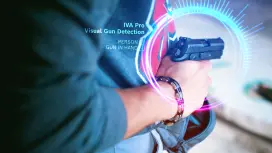 Footage from video analysis solution detects an individual with a weapon in hand.
