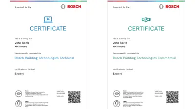 Training Bosch Security and Safety Systems Bosch Security and